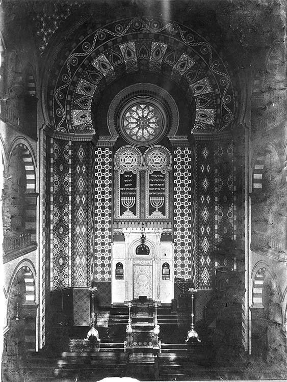Frankfurt, Germany, the interior of a synagogue, prewar